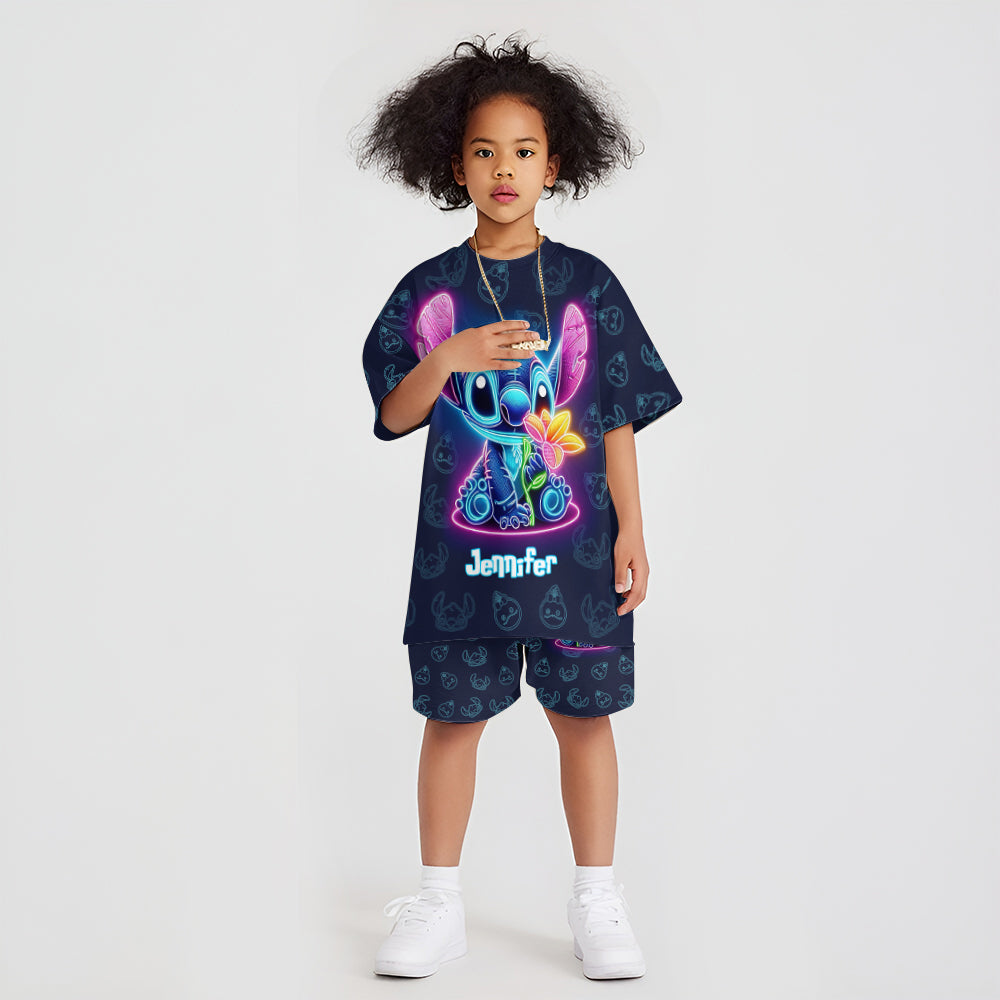 Neon Ohana - Personalized Ohana Kid T-shirt & Shorts