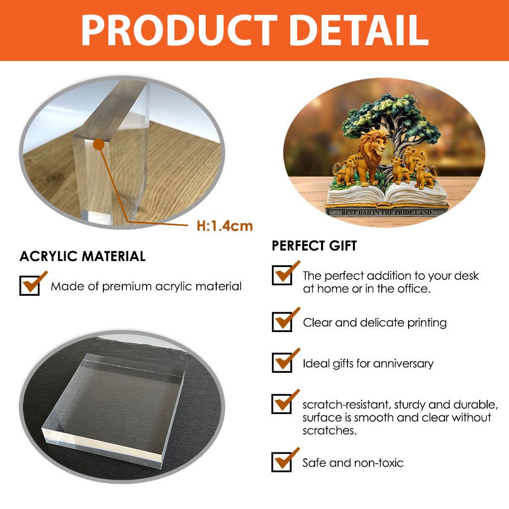 Best Dad In The Pride Land - Personalized Father Custom Shaped Acrylic Plaque