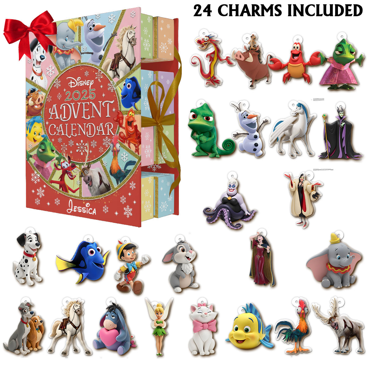 2025 Magical Advent Calender - Personalized Mouse Folded Advent Calendar With Ornaments
