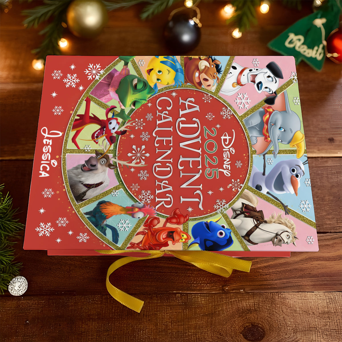 2025 Magical Advent Calender - Personalized Mouse Folded Advent Calendar With Ornaments