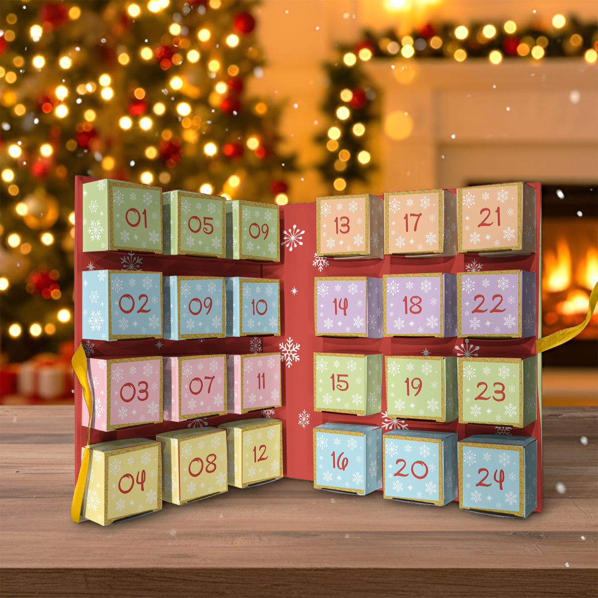 2025 Magical Advent Calender - Personalized Mouse Folded Advent Calendar With Ornaments