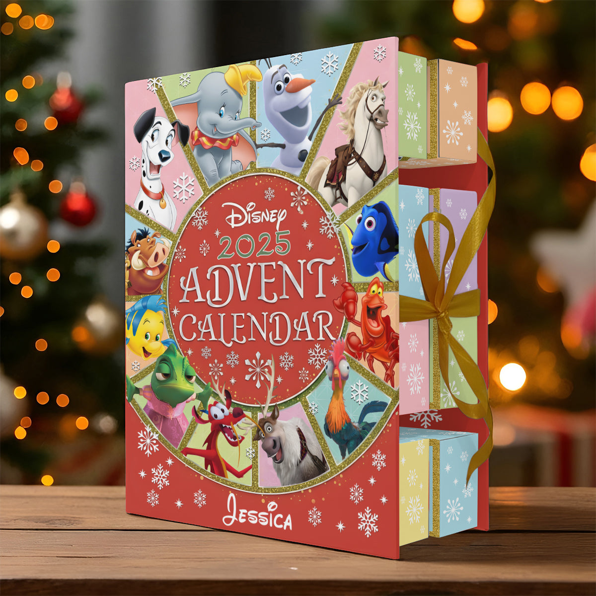 2025 Magical Advent Calender - Personalized Mouse Folded Advent Calendar With Ornaments