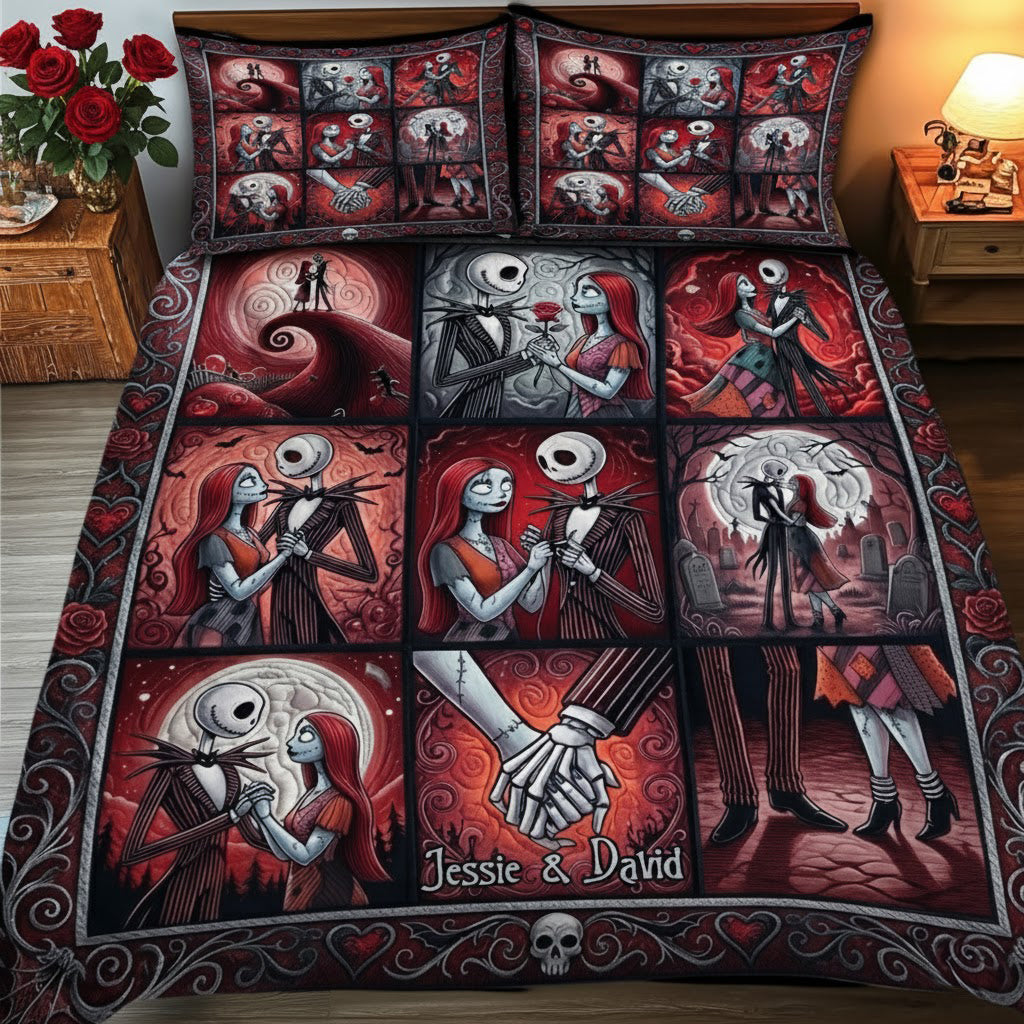 Perfect Gift For Couple - Personalized Nightmare Quilt Set