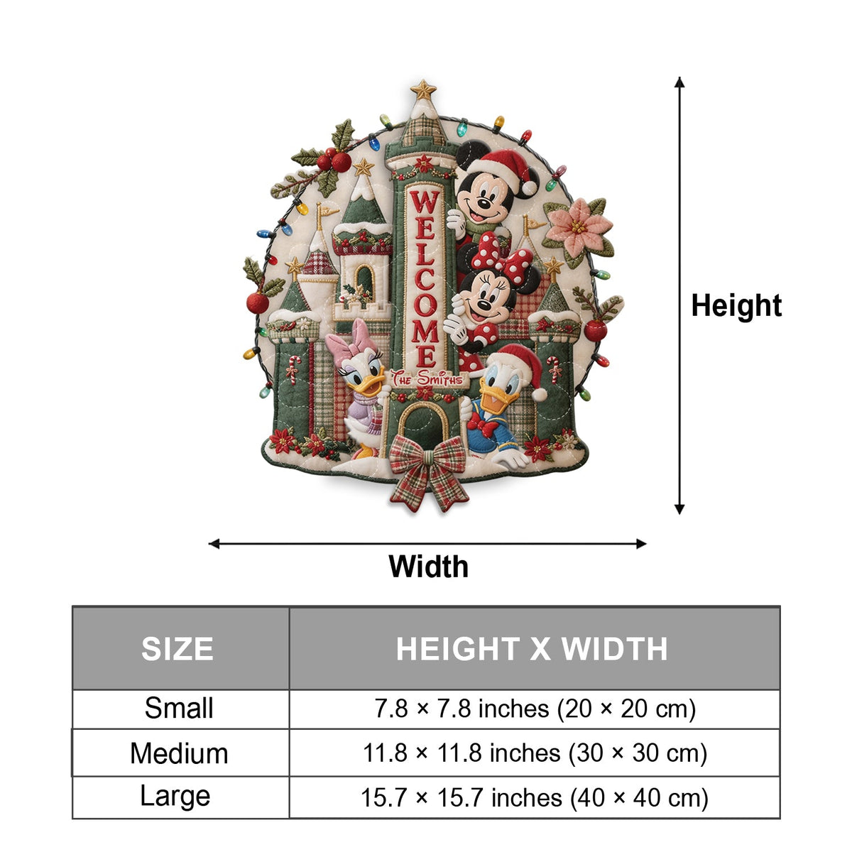 Magical Christmas - Personalized Mouse Quilted Door Hanger