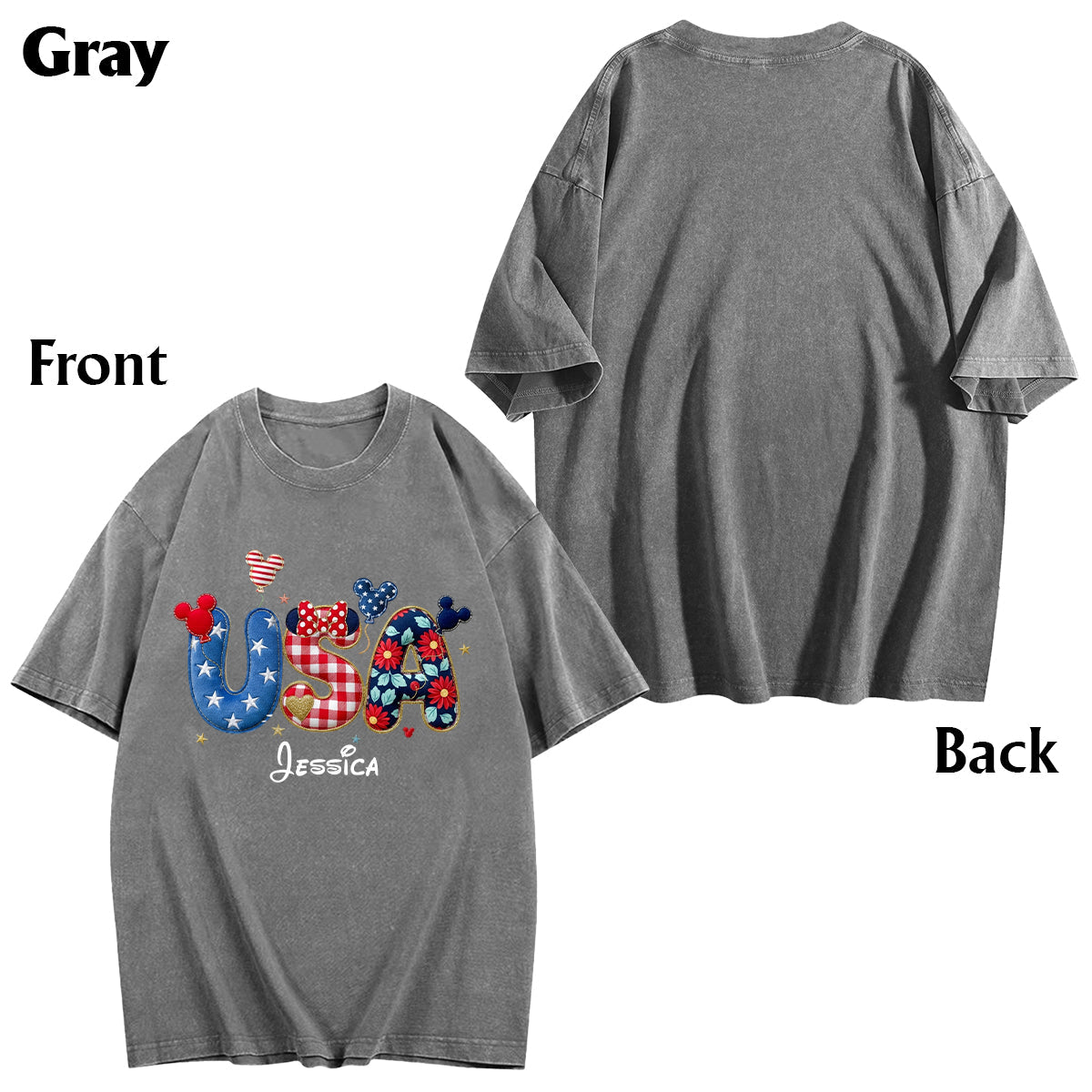 Stars And Stripes - Personalized Mouse Wash T-Shirt