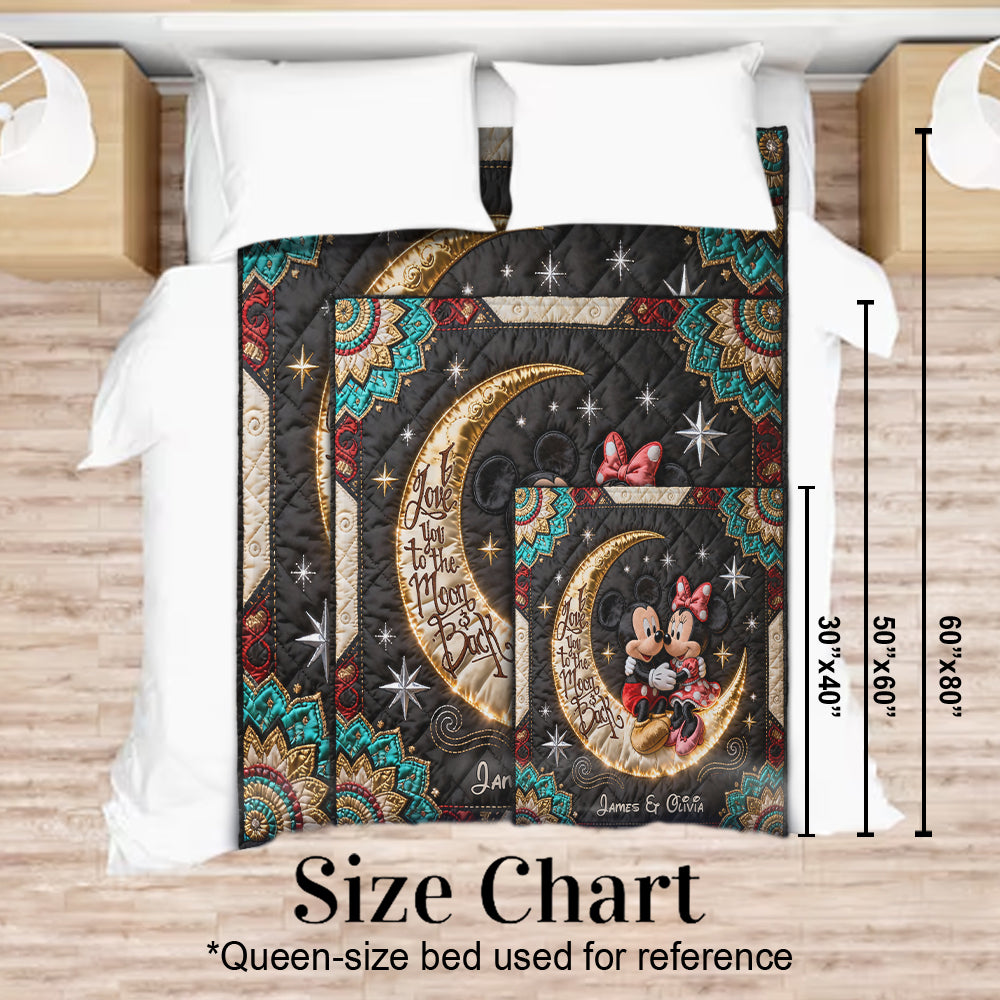 I Love You To The Moon And Back - Personalized Mouse Blanket