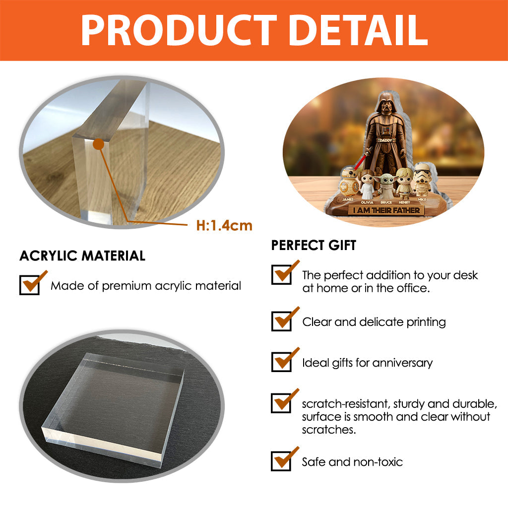 I Am Their Father - Personalized The Force Custom Shaped Acrylic Plaque