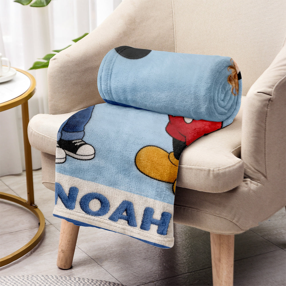 Custom From Photo, Any Character - Birthday Celebration Scene - Personalized Birthday Blanket