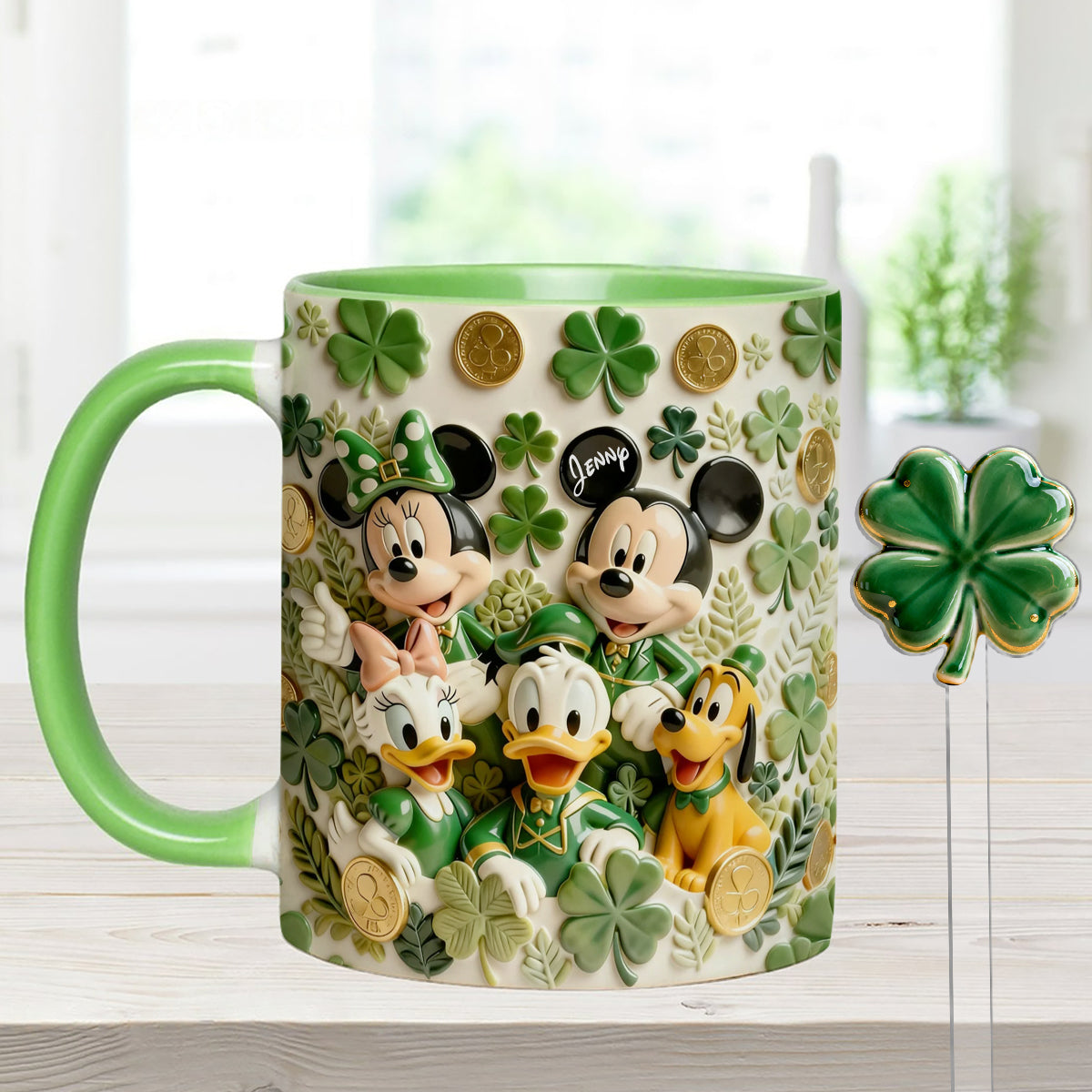 Lucky Friends - Personalized Mouse Set Accent Mug with Acrylic Stirrers