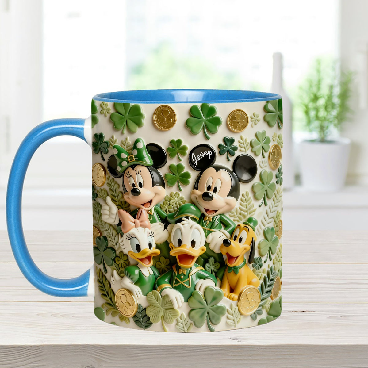 Lucky Friends - Personalized Mouse Set Accent Mug with Acrylic Stirrers