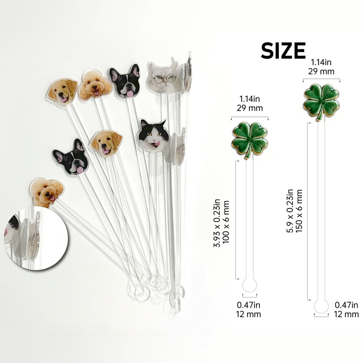 Lucky Friends - Personalized Mouse Set Accent Mug with Acrylic Stirrers
