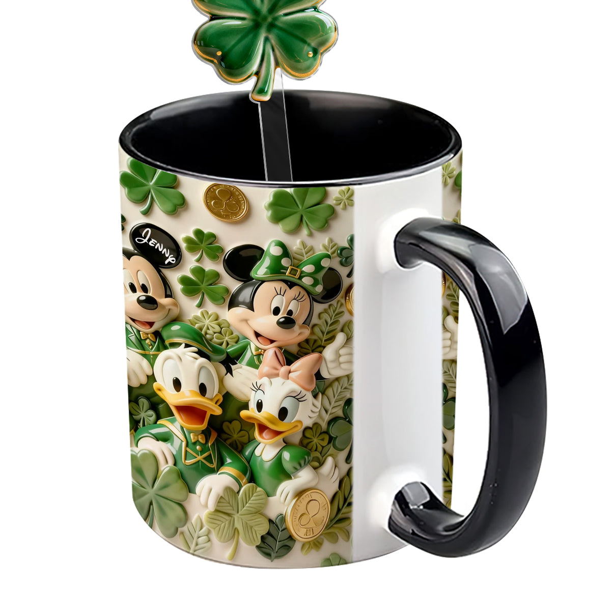 Lucky Friends - Personalized Mouse Set Accent Mug with Acrylic Stirrers