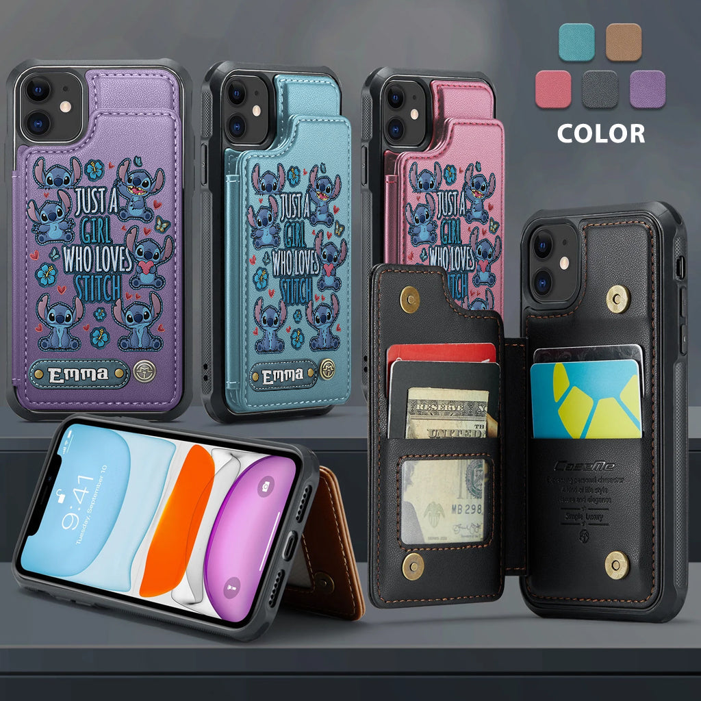 Just A Girl Who Loves Stitch - Personalized Ohana Wallet Phone Case