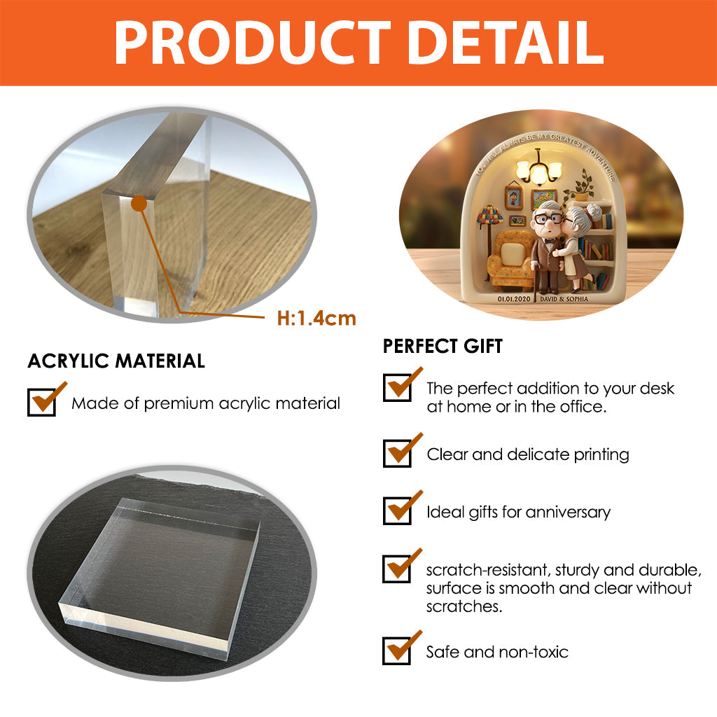 You Are My Greatest Adventure - Personalized Couple Custom Shaped Acrylic Plaque