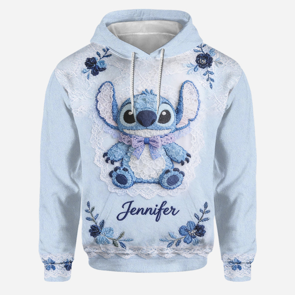 Blue Alien - Personalized Ohana Hoodie and Leggings