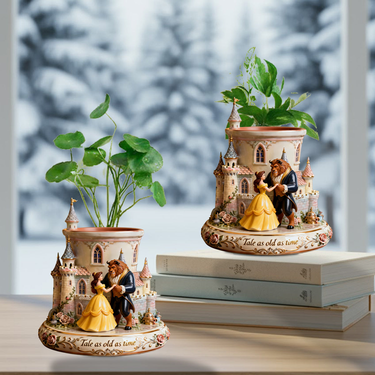 Tale As Old As Time - Personalized Beauty And The Beast Custom Shape Acrylic Flower Vase