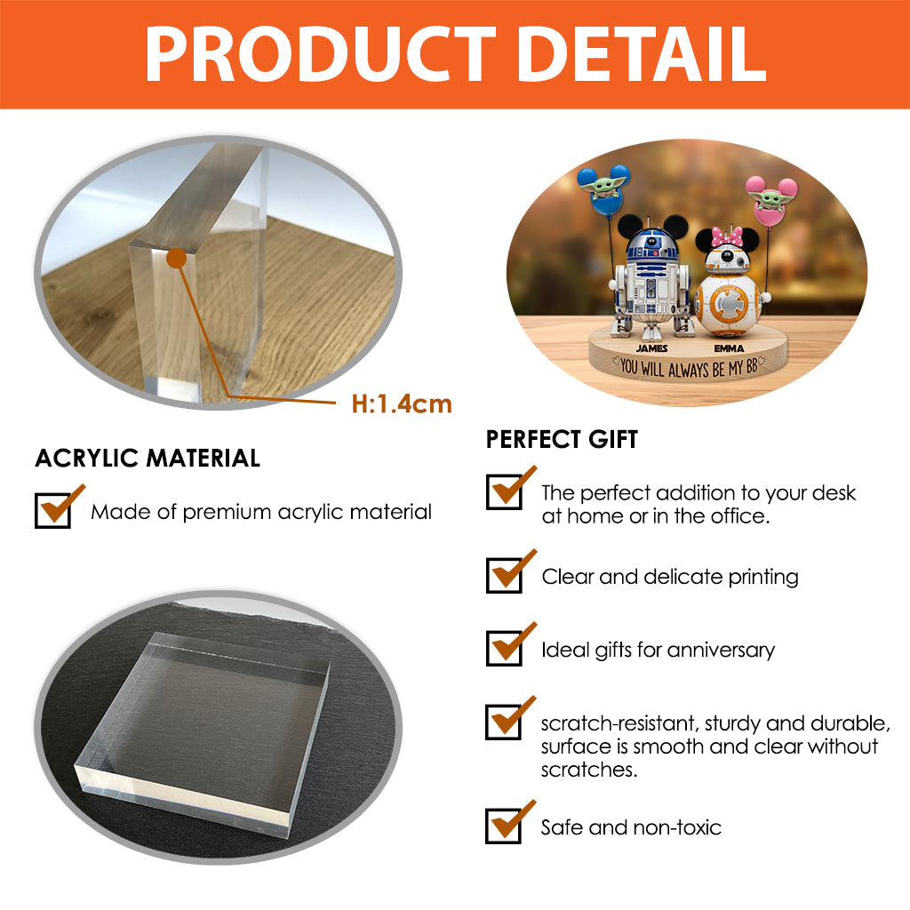 You Will Always Be My BB - Personalized The Force Custom Shaped Acrylic Plaque