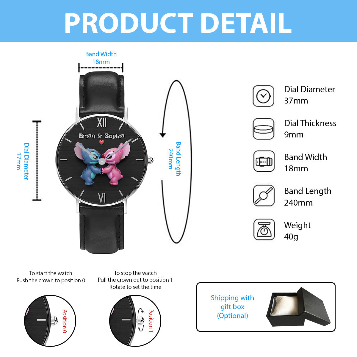 Couple Alien Ohana - Personalized Ohana Couple Hand Watch Set