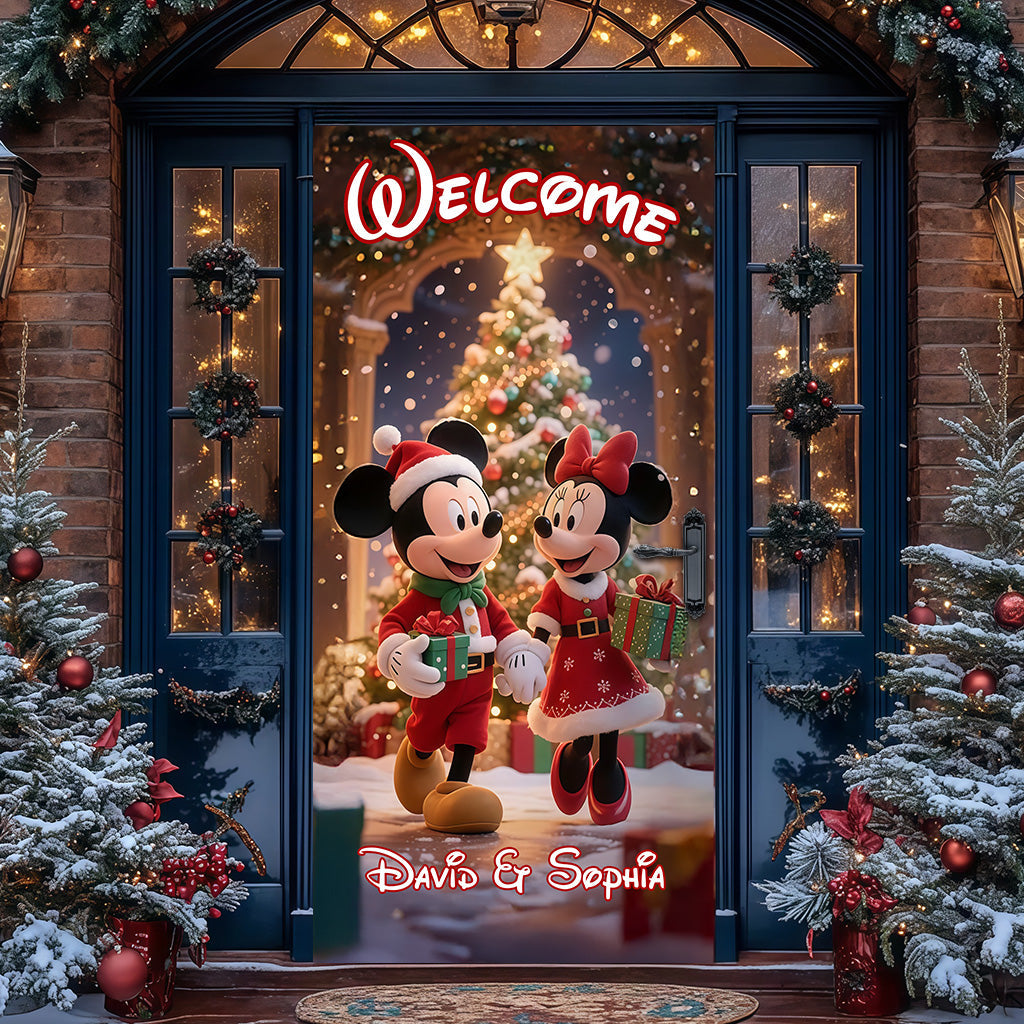 Magical Christmas - Personalized Mouse Door Sticker