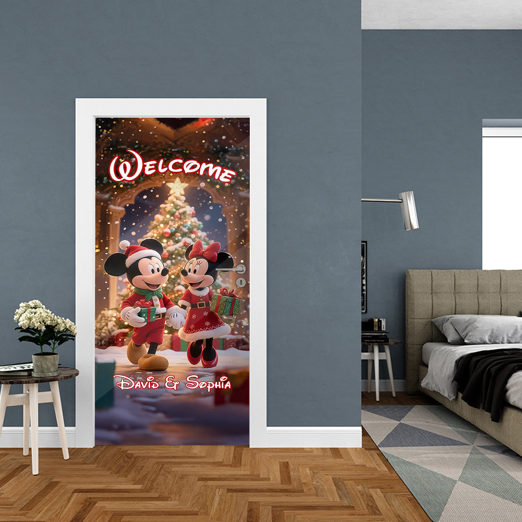 Magical Christmas - Personalized Mouse Door Sticker