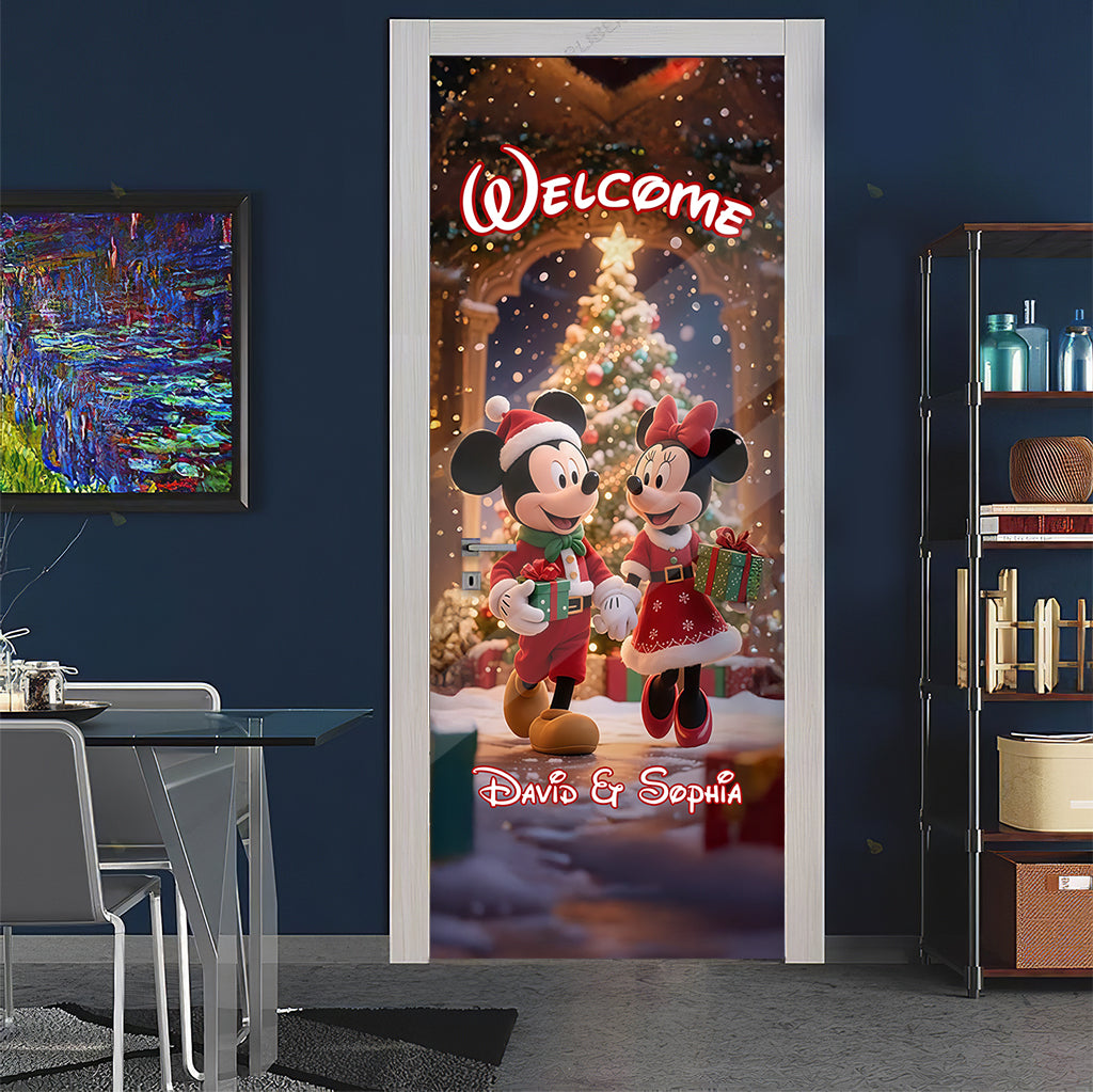 Magical Christmas - Personalized Mouse Door Sticker