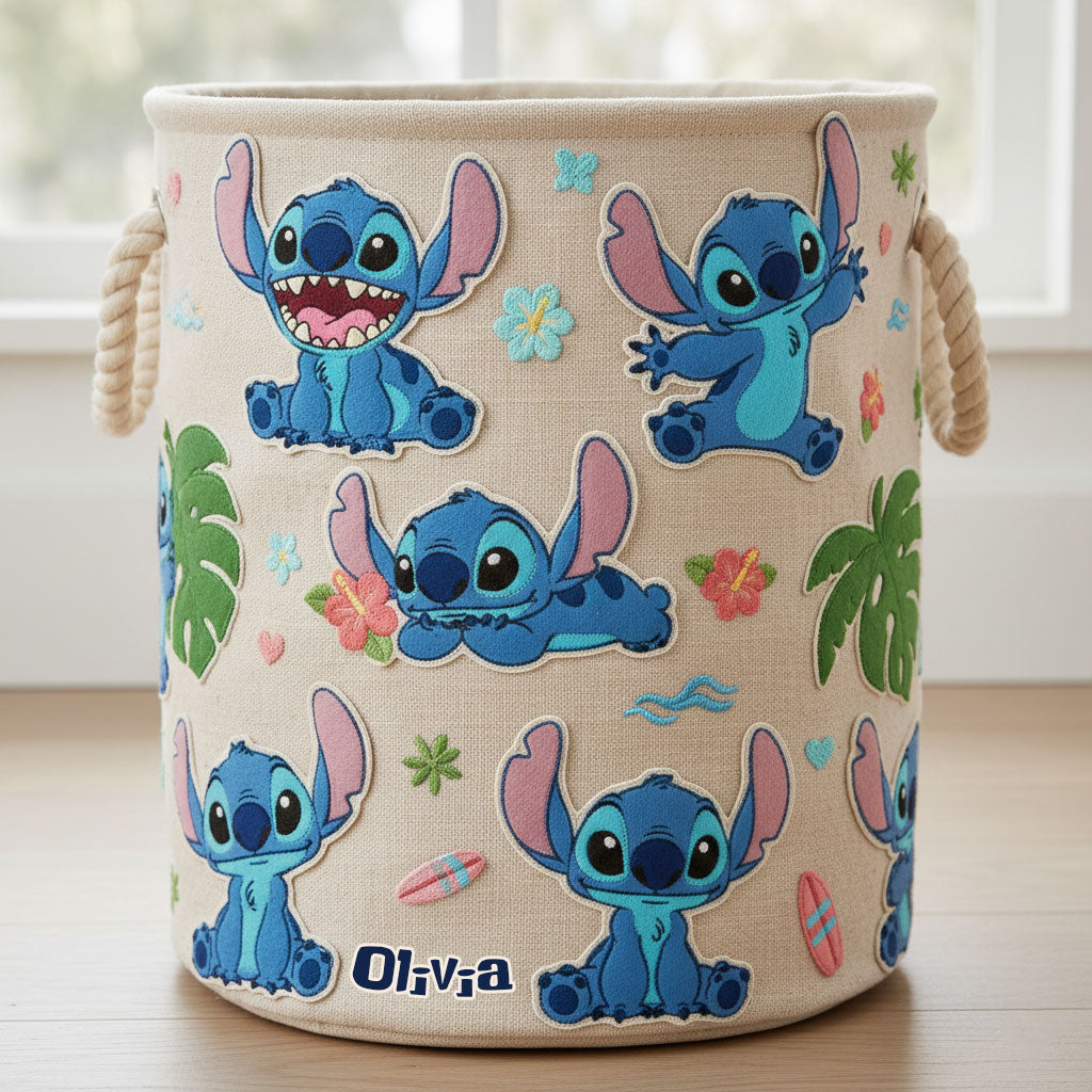 Blue Alien Friend - Personalized Ohana Storage Basket