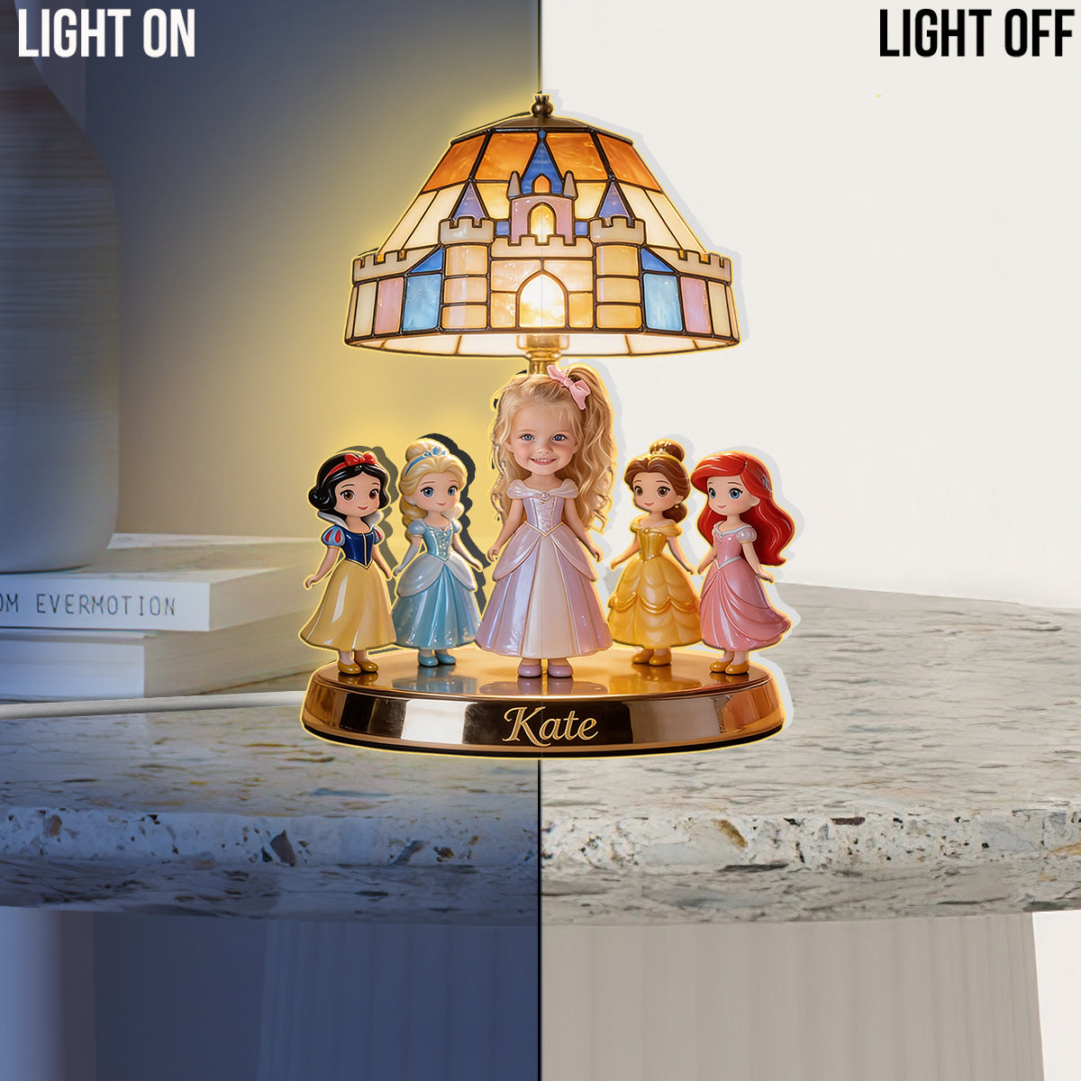Princesses - Personalized Beautiful Princess Acrylic LED Night Light