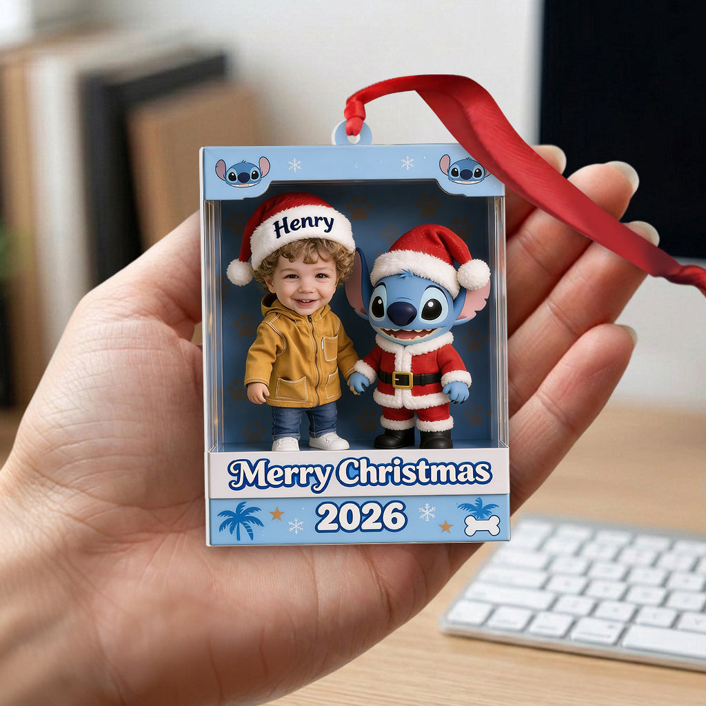 Merry Stitchmas - Personalized Ohana Premium 3D Ornament