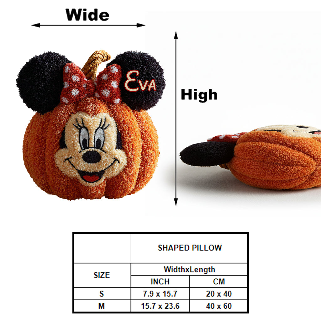 Magical Friends And Pumpkin Halloween Gift - Personalized Mouse Shaped Pillow