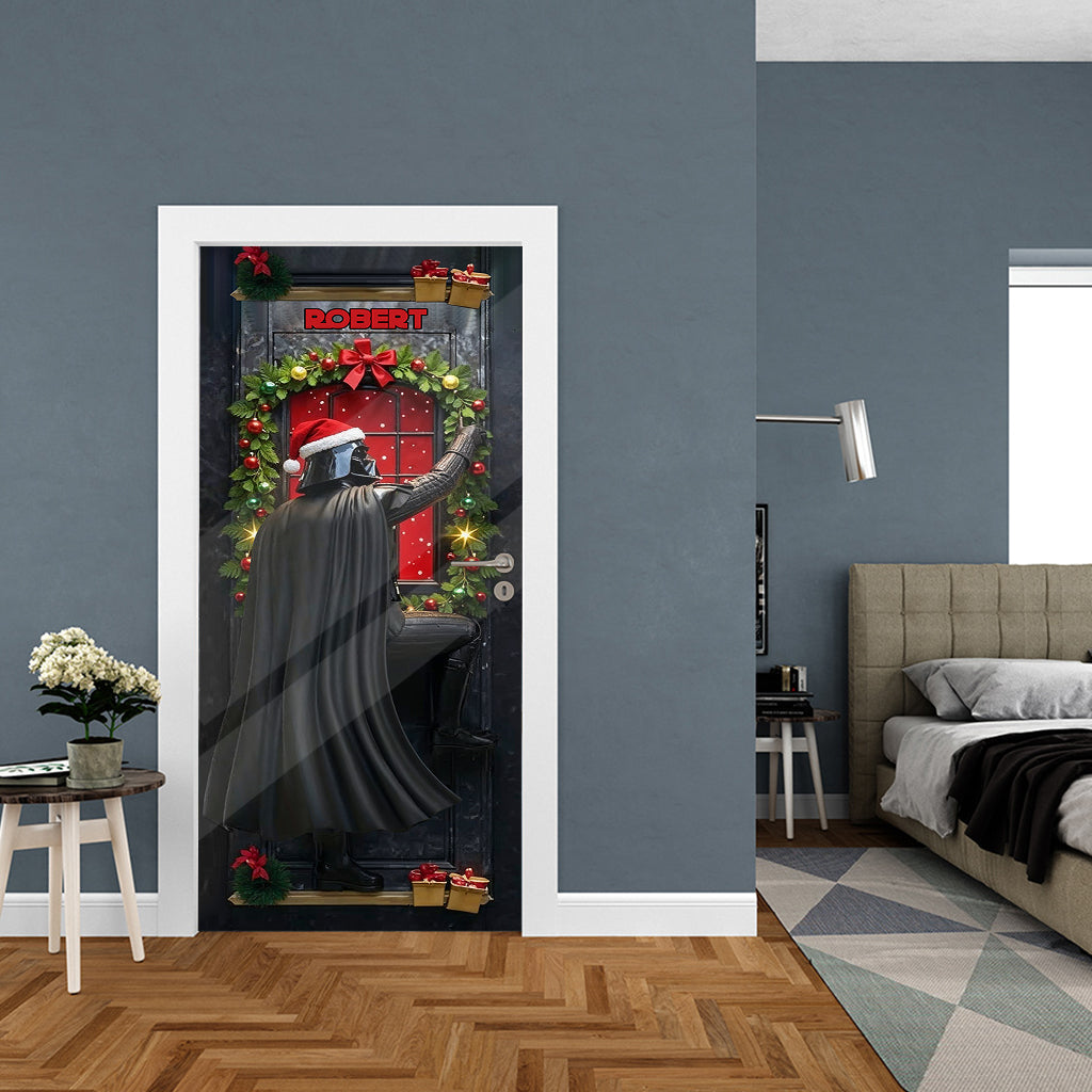 Merry Christmas - Personalized The Force Door Sticker