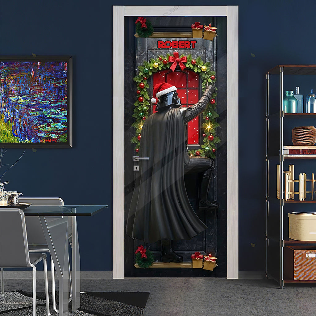 Merry Christmas - Personalized The Force Door Sticker