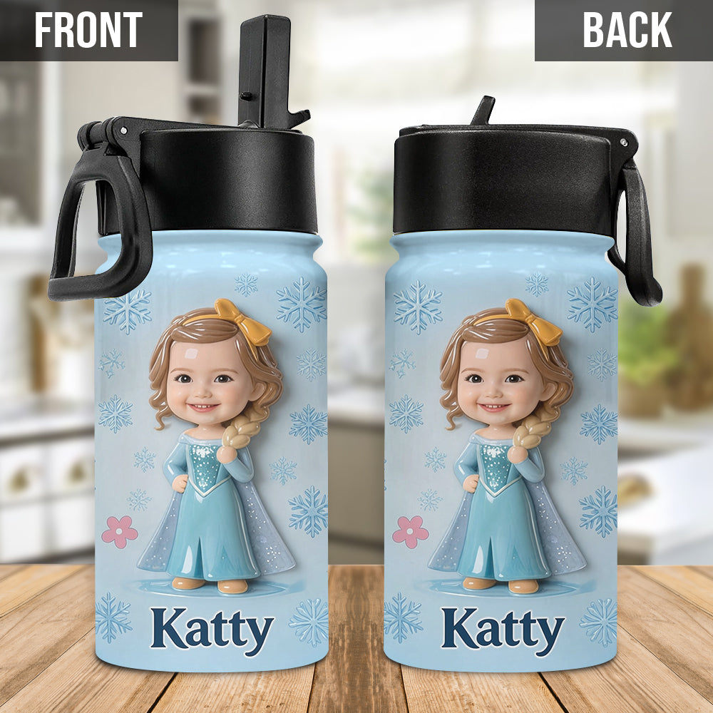 Cute Friends - Personalized Beautiful Princess Kid Bottle With Plush Charm