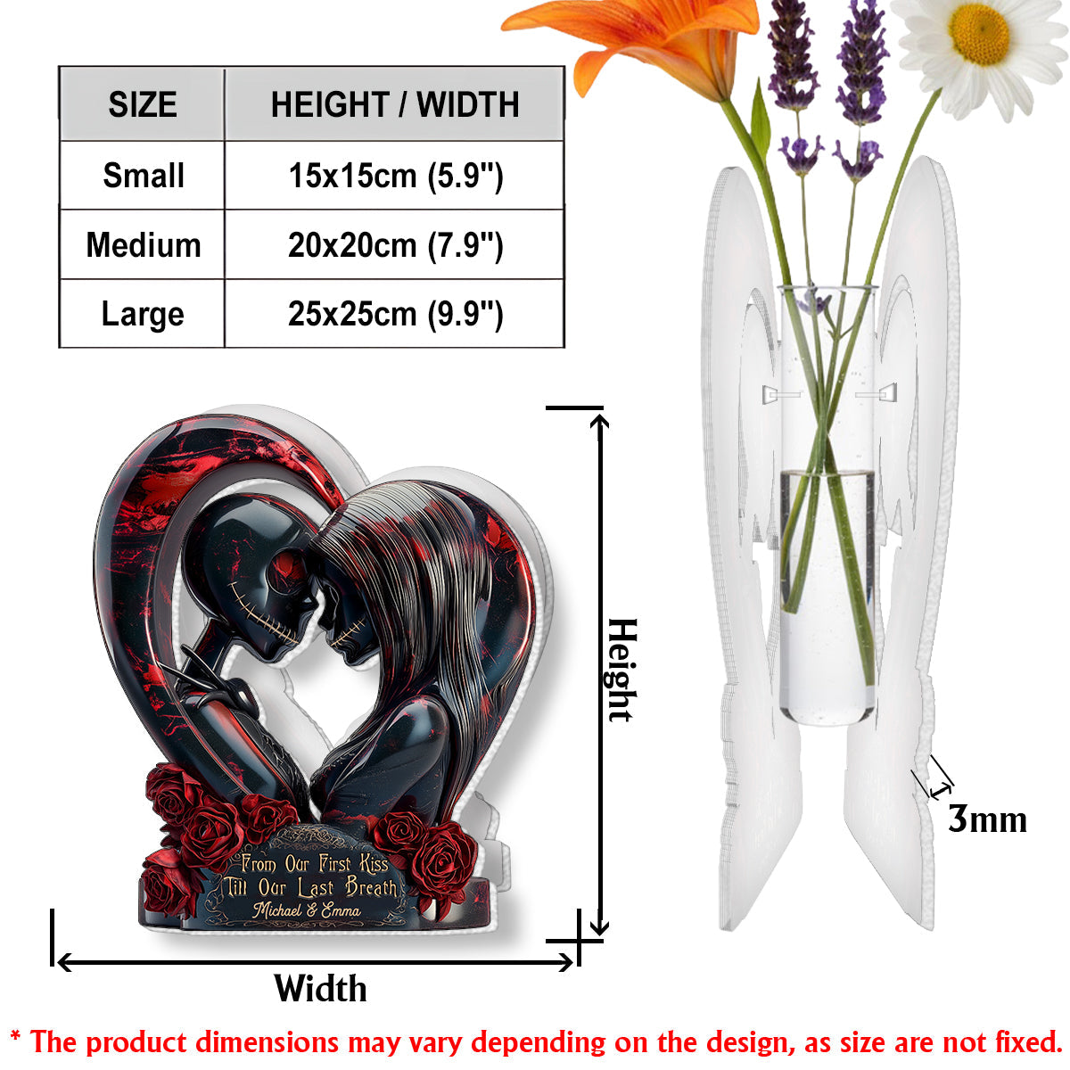 From Our First Kiss - Personalized Nightmare Custom Shape Acrylic Flower Vase