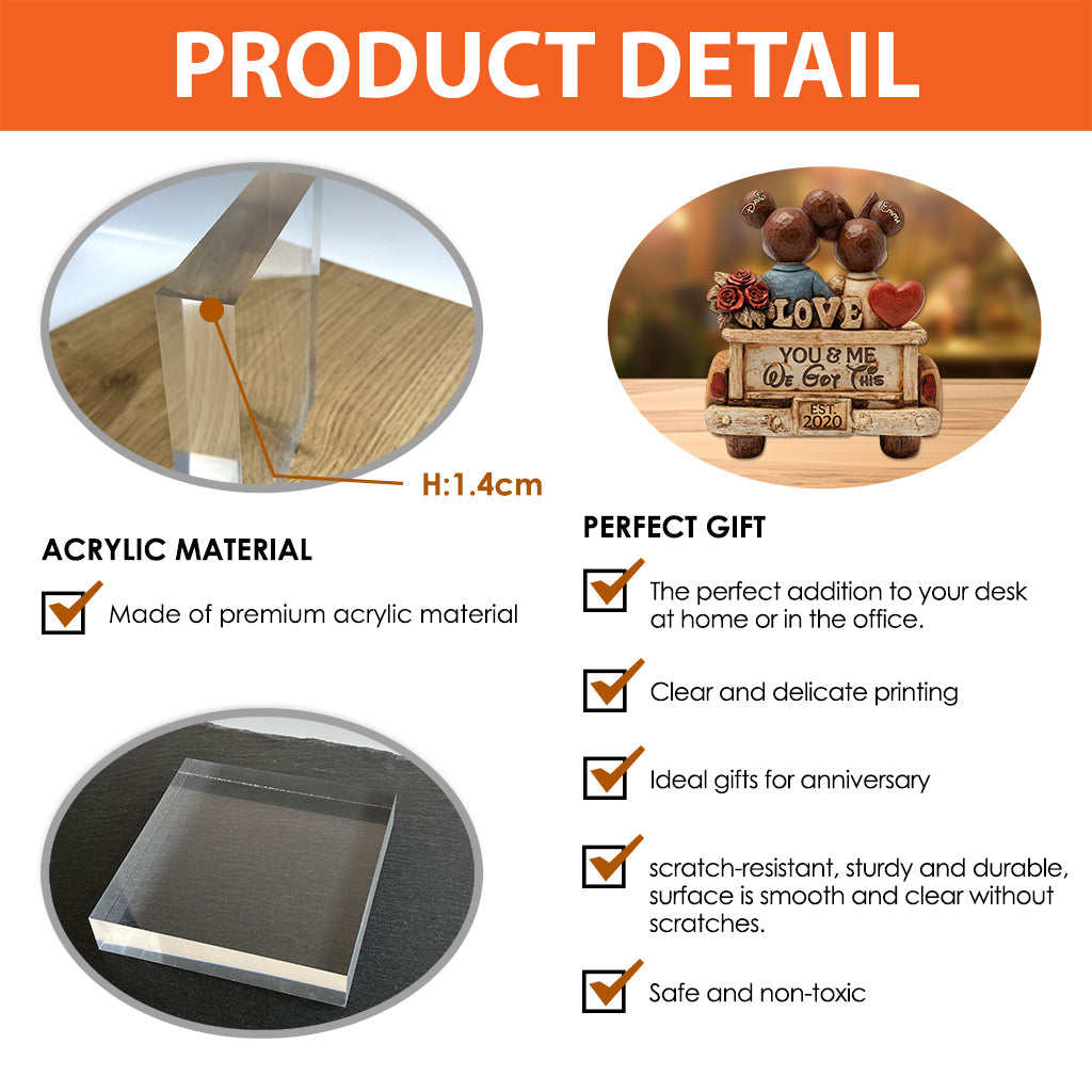 You & Me We Got This - Personalized Mouse Custom Shaped Acrylic Plaque