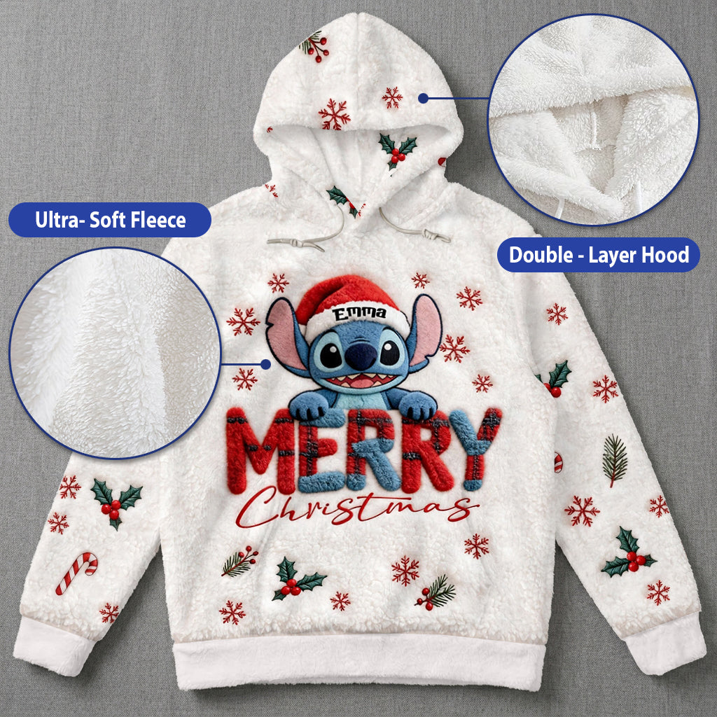 Merry Christmas - Personalized Ohana Fleece Hoodie