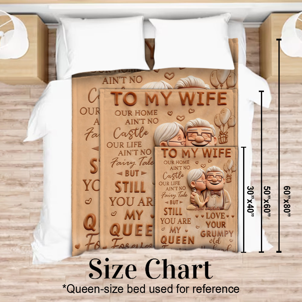 Up Couple, To My Wife, To My Husband - Personalized Couple Blanket