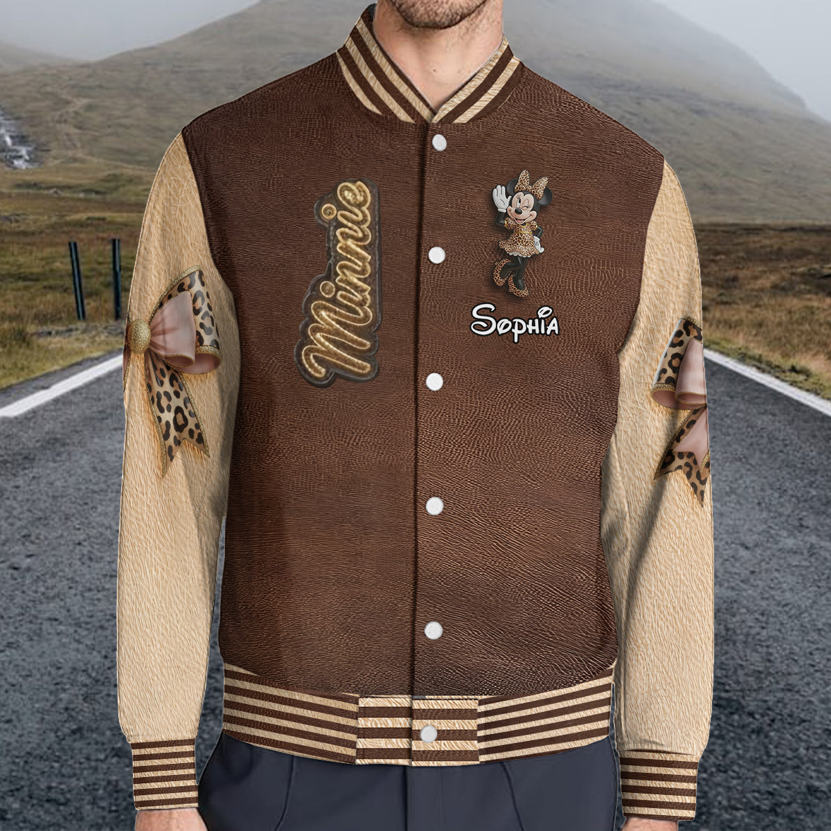 Leopard Girl - Personalized Mouse Varsity Jacket