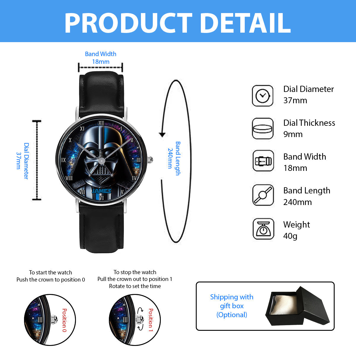 The Dark Time - Personalized The Force Hand Watch
