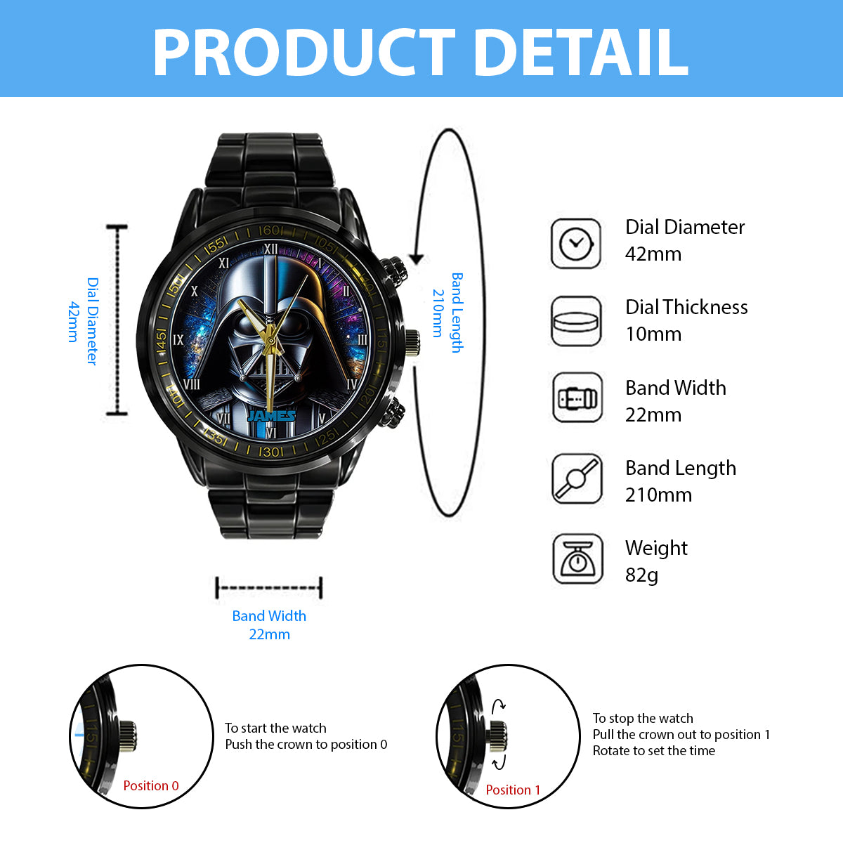 The Dark Time - Personalized The Force Hand Watch