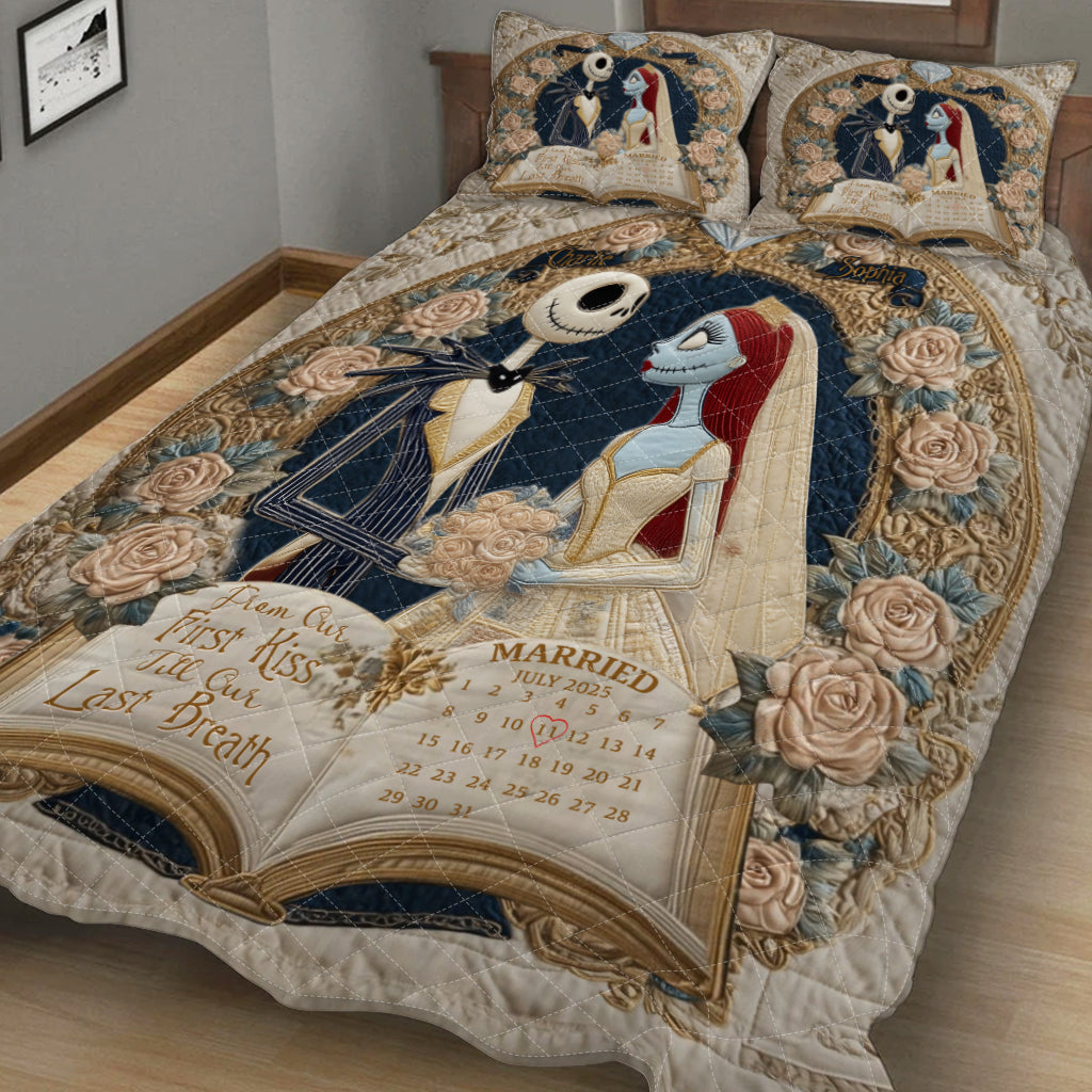 From Our First Kiss Till Our Last Breath - Personalized Nightmare Quilt Set