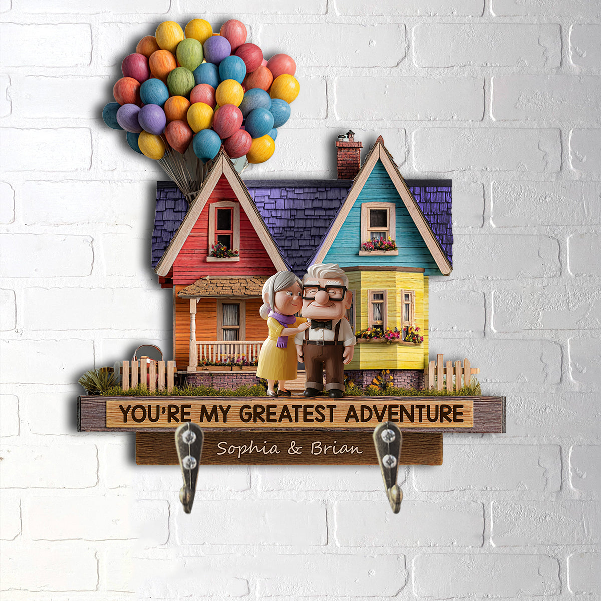 You're My Greatest Adventure - Personalized Couple Custom Shaped Hanging Rack