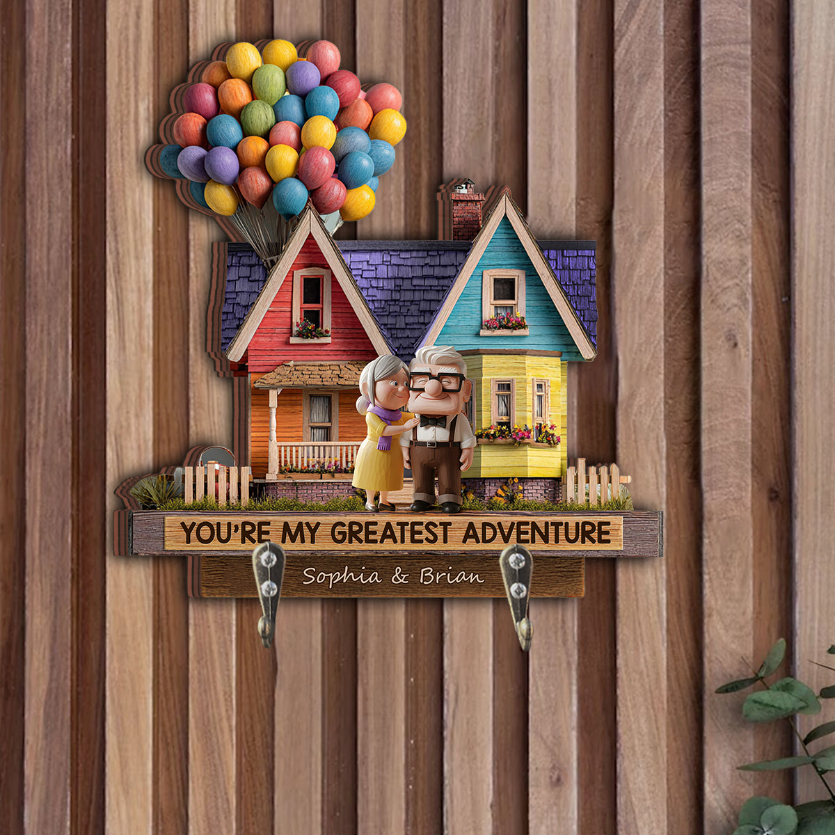 You're My Greatest Adventure - Personalized Couple Custom Shaped Hanging Rack