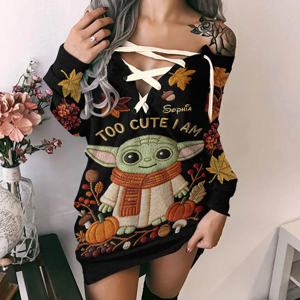 Fall Vibes - Personalized The Force Off Shoulder Long Sleeve Dress