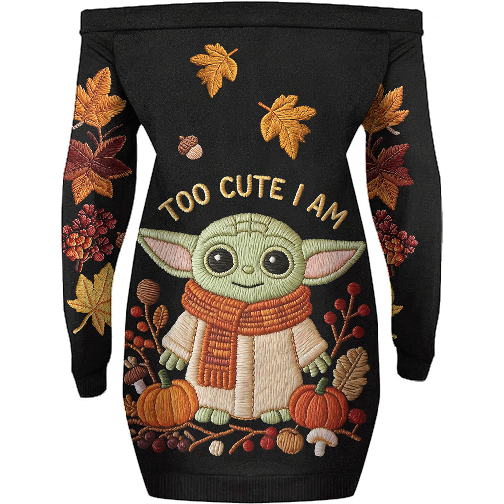 Fall Vibes - Personalized The Force Off Shoulder Long Sleeve Dress