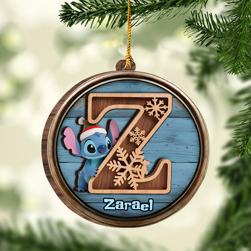 Ohana Means Family - Personalized Ohana 2 Layered Wooden Ornament