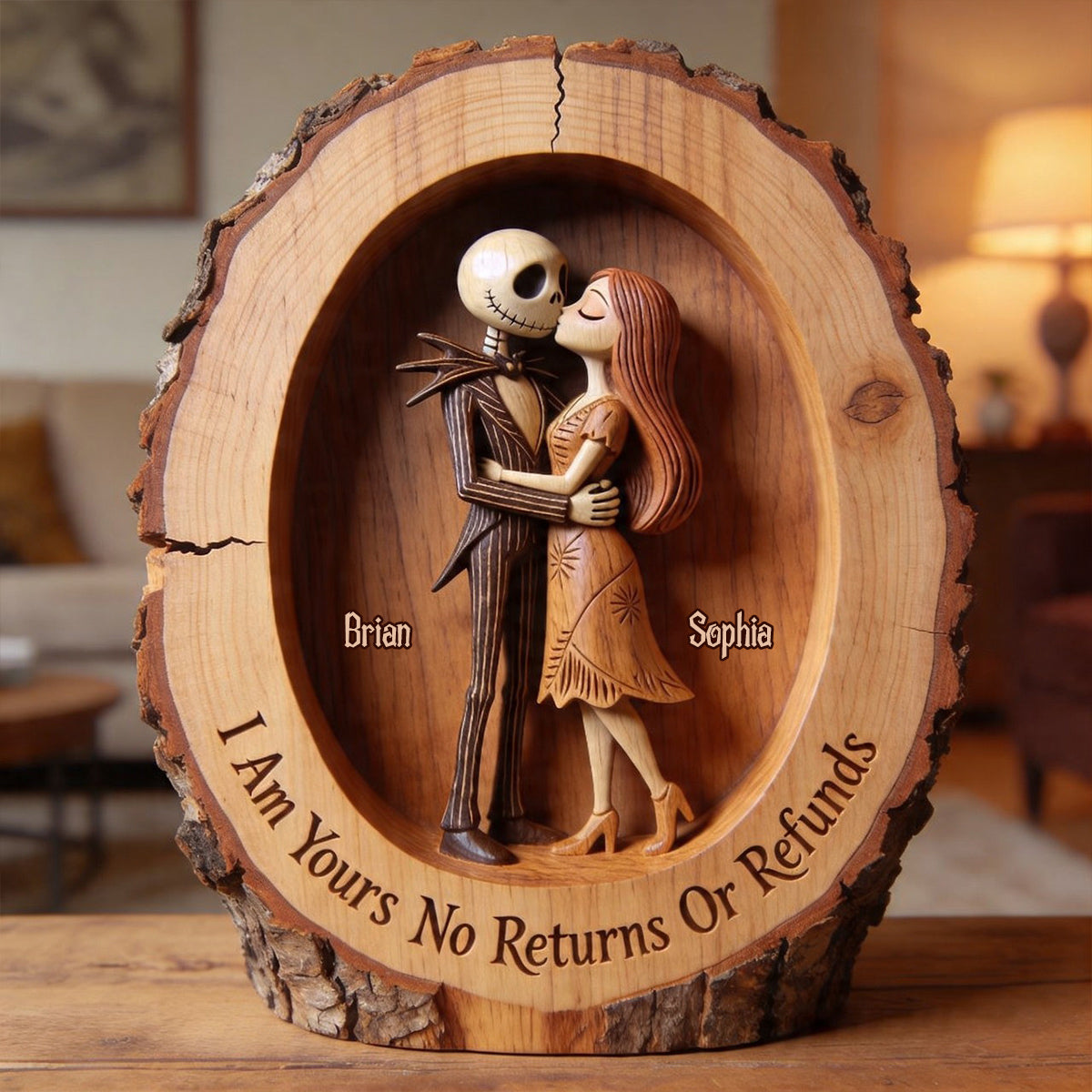 I Love You - Personalized Nightmare Custom Shaped Wood Plaque