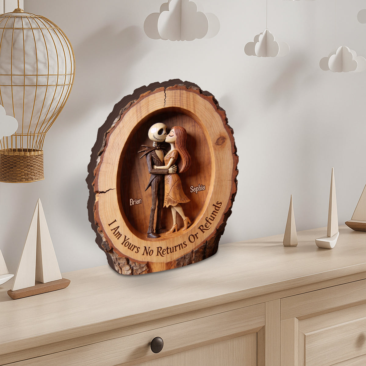 I Love You - Personalized Nightmare Custom Shaped Wood Plaque