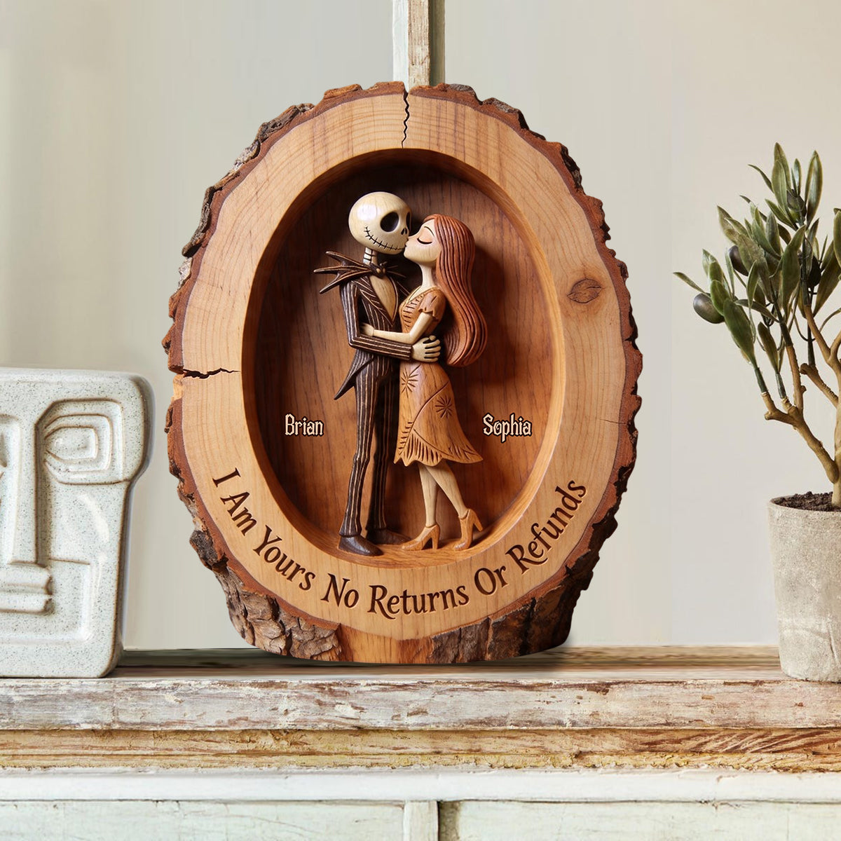 I Love You - Personalized Nightmare Custom Shaped Wood Plaque