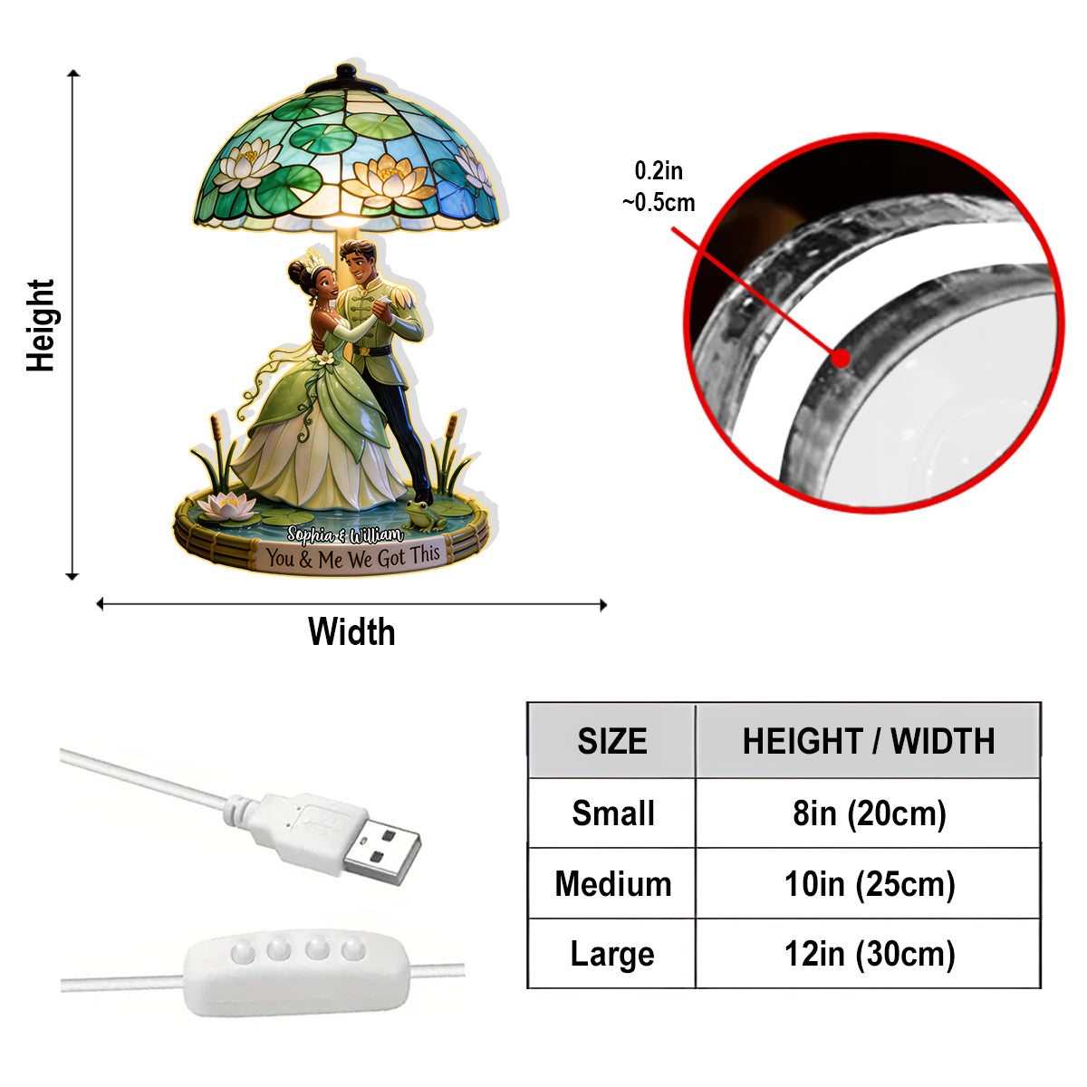 I Love You - Personalized Mouse Acrylic LED Night Light