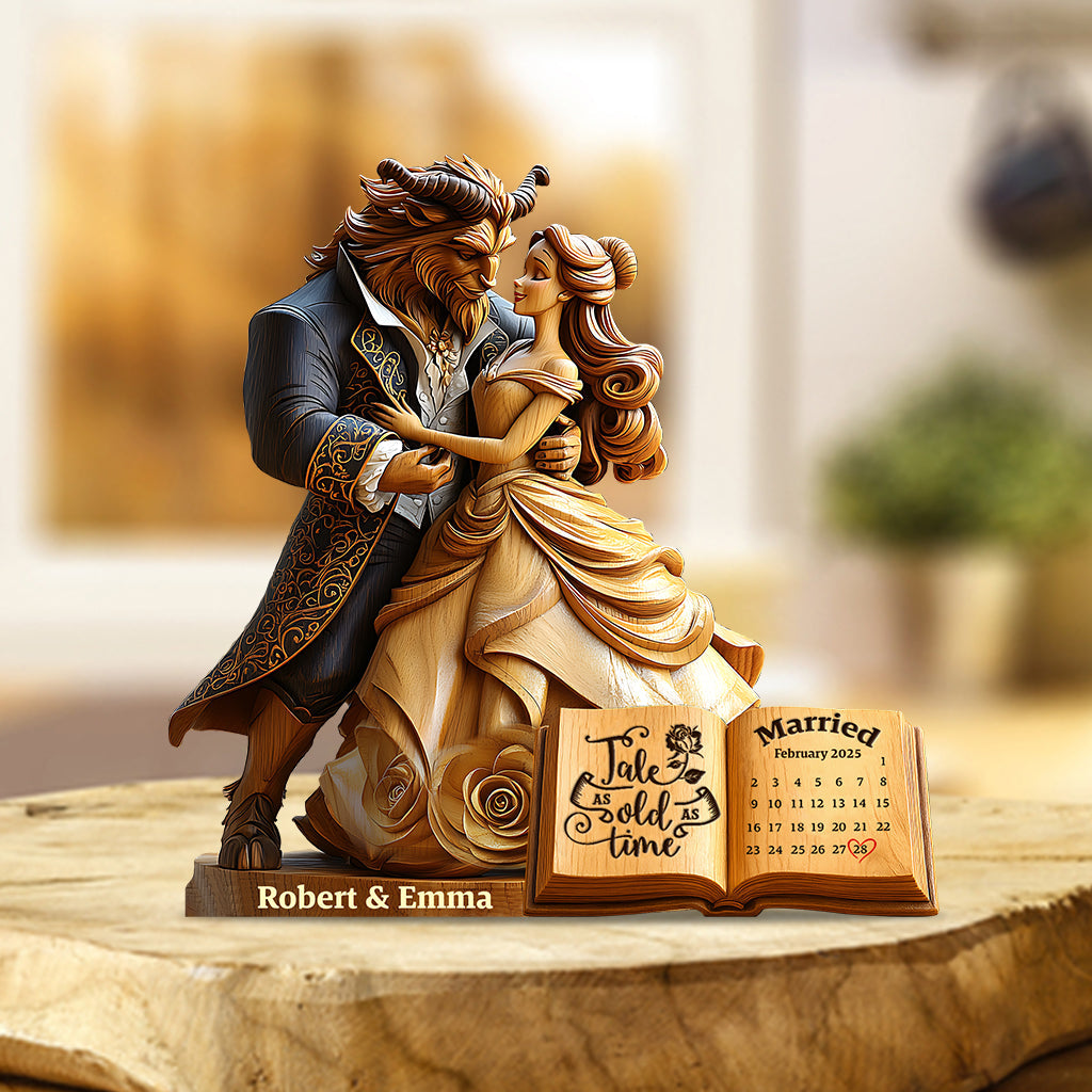 Tale As Old As Time - Personalized Couple Custom Shaped Acrylic Plaque